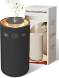 Waterless Essential Oil Diffuser,Portable Car Diffuser Rechargeable-Cordless Scent Air Machine with Fabric Design,Adjustable Mist & Ambient Light for Home, Office,Travel(Black)