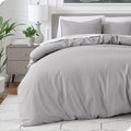 Bare Home Bedding Duvet Cover Oversized King Size - Premium 1800 Super Soft Collection - Lightweight, Duvet Cover - Soft Textured Bedding (Oversized King, Light Grey)