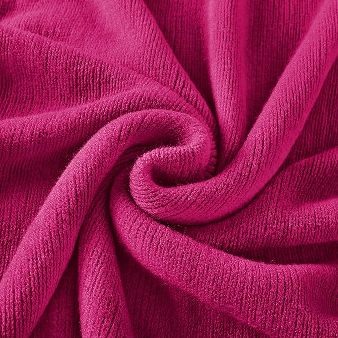 Homiest Decorative Knitted Throw with Fringe, Lightweight Acrylic Knit Blanket, Soft & Cozy Tassel for Couch Sofa Bed (Dark Pink, 50 x 60 Inch)