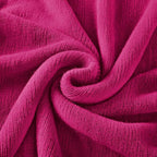 Homiest Decorative Knitted Throw with Fringe, Lightweight Acrylic Knit Blanket, Soft & Cozy Tassel for Couch Sofa Bed (Dark Pink, 50 x 60 Inch)