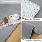 Softlife Washable Runner Rug for Bedroom Living Room Rug, 2x6 Grey Soft Fluffy Hallway Runner Rug, Non-Slip Indoor Carpet for Kitchen Laundary Room Decor Entryway Bathroom