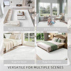 Shag White Rug 9x12 Area Rugs for Bedroom Living Room - Non Slip Ultra Soft Large Fluffy Fuzzy Shag Plush Shaggy Furry Rug for Dorm Kids Room Nursery Playroom, Home Office Big Modern Carpet