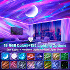 Sound Machine White Noise Machine for Sleeping, 15 Soothing Sounds & Bluetooth Speaker Aurora Light Projector, 15Colors White Noise Sound Machine for Sleep Therapy for Adults & Kids Red Light Lamp
