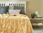 MHD l [Made in Korea] Premium Faux Fur Throw Blanket :Luxury Double-Sided 15mm Microfiber Blanket, 800 GSM :Beige, 60" x 79"