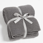 CYMULA Super Soft Knit Throw Blanket Twin Size Dark Grey-Lightweight Plush Fuzzy Fluffy Warm Cozy Blankets and Throws for Sofa Bed All Season Use, 60x80 inches