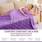 Purple Weighted Blanket for Adults 12lbs, 48"x72", Twin Full Size Cooling Minky Heavy Throw Blanket for 110-130lbs, Soft Winter Thick Big Blankets Weighted Comforter Gift for Sleeping