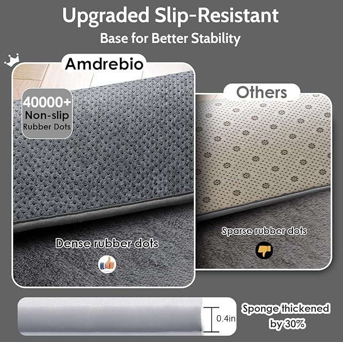 Amdrebio Grey Modern Fluffy Living Room Rugs,5x8 Rug,Furry Area Rug for Bedroom,Shaggy Indoor Rug for Kids Room,Plush Fuzzy Rug for Living Room Decor,Soft Farmhouse Carpet for Home Office Playroom