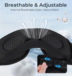 LC-dolida Bluetooth Sleep Mask with White Noise，Sleep Headphones,Bluetooth Wireless Music Eye Mask, Ideal for Travel, Night Work, Napping, Side Sleeping and Office Use for Both Men and Women