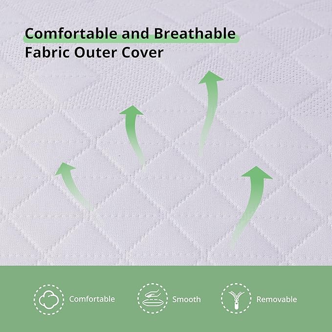EGOHOME Shredded Memory Foam Pillows, Adjustable Bed Pillows for Side, Back or Stomach Sleepers, Neck Pillows for Sleeping, Queen Size Pillow with Removable Cover (1 PC)