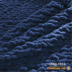 WESHIONGOO Chunky Knit Blanket Throw 51"×63" Knitted Throw Blankets for Couch Bed Fluffy Soft Blanket with Jumbo Chenille Yarn Thick 100% Handmade (Navy Blue)