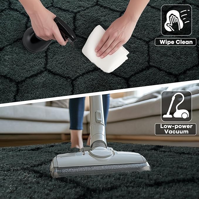 Fluffy 4x6 Area Rugs for Bedroom Living Room,Thick Shag Throw Floor Carpet,Soft Shaggy Bedside Non-Slip Rug Dusk Gery