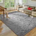 Softlife Area Rug for Bedroom, Fluffy Shag Plush Grey Rugs for Living Room Girls, Shaggy Throw Soft Fuzzy Small Kids Carpet for Dorm Bedside Ultra Cozy Non-Slip Indoor Decor, 4x5.3 Feet