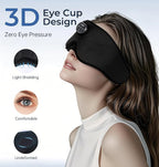 LC-dolida Bluetooth Sleep Mask with White Noise，Sleep Headphones,Bluetooth Wireless Music Eye Mask, Ideal for Travel, Night Work, Napping, Side Sleeping and Office Use for Both Men and Women