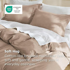 Bedsure Duvet Cover Queen Size - Soft Double Brushed Bedding Set for Kids & Adults, Zipper Closure, 3 Pieces, Includes 1 Duvet Cover (90"x90") & 2 Pillow Shams, NO Comforter, Light Khaki