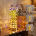 Cornflower Flower Lamp, Rechargeable Artificial Flower Table Lamp with 3 Color Temperature, Dimmable Touch Cordless Lamp for Bedroom Room Home Decor, Birthday Mother's Day Gift for Mom Grandma Women