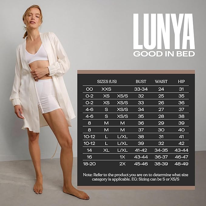 Lunya Washable Silk Robes for Women – Lightweight Short Robes with Pockets, Removable Belt & Interior Tie – Multiple Colors