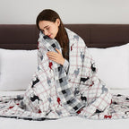CuteKing Weighted Blanket for Adults(15lbs, 48"x72", Deer) Heavy Blanket for 140-150lbs, Weighted Blanket for Cooling & Heating with Premium Glass Beads, Soft Thick Blanket for Adult All-Season