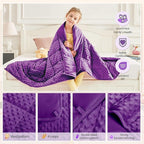 HOSUKKO Weighted Blanket - 2 lbs Purple Thciken Heavy Blanket - Small Size Breathable Comfortable Blanket(36 * 48 inches, 2 lbs)
