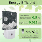 Night Sky Mountains Night Light, Moon Night Light Plug into Wall with Dusk to Dawn Sensor, LED Lamp Energy Saving Lights for Men Women Boys Girls,Lamp for Bedroom Bathroom Hallway