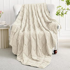 Mr. Sandman Weighted Blanket for Adults Queen Size 20 lbs, Soft Cooling Heavy Minky Blanket for Sleep, Washable Throw Blanket with Glass Beads, 60 x 80 Inches, Ivory