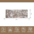 2x5 Washable Kitchen Rug Runner – Non-Slip Abstract Modern Neutral Small Rug for Bathroom, Hallway, Bedroom, Laundry Room, Entryway – Soft Low-Pile Thin with Rubber Backing (Brown Beige, 2x5)