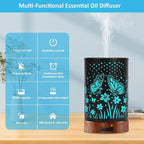 Essential Oil Diffuser - 150ML Metal Aromatherapy Diffuser for Essential Oils with 7 Colors Lights Gifts for Mom Auto Shut-Off & Ultrasonic Cool Mist Diffuser, Ambience for Home