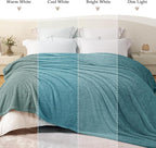 Exclusivo Mezcla Fleece Stone Blue Throw Blanket for Couch Sofa, Ultra Soft, Lightweight and Fluffy Blankets for Women, All Season, 50x60 Inches