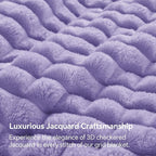 BEDELITE Lavender Throw Blanket for Couch and Bed- Super Soft and Warm 3D Checkered Fluffy Fuzzy Fleece Blanket, Luxurious Plush Cozy Blanket for Room Decor Spring, 50x60 inches