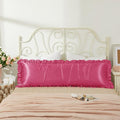 Peach Red Satin Pillowcases Body Pillow for Hair and Skin,Peach Red Body Pillow Silk Pillowcase with Envelope Closure Princess Room Decoration