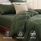Bedsure Duvet Cover with Fitted Sheet King - Cooling Deep Pocket, Hotel Luxury Soft Double Brushed Bedding Set with Zipper Closure, 1 Duvet Cover, 1 Fitted Sheet, 2 Pillow Shams, NO Comforter, Green
