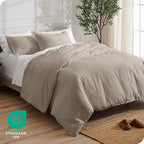 Bare Home Bedding Duvet Cover California King Size - Premium 1800 Super Soft Collection - Lightweight, Cooling - Soft Breathable Bedding Duvet Cover (Cal King, Khaki)