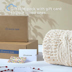 Chunky Knit Blanket Throw - 100% Hand Knitted Chunky Soft Throw Blanket for Couch, Thick and Warm Blanket for Winter, White, 40x50 Inches