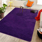 Softlife Purple Area Rug for Bedroom Living Room, Solid Non-Slip 6x9 Fluffy Carpet with Soft Low Pile for Kids Boys Girls, Machine Washable Fuzzy Aethetic Rugs Home Dorm Decor
