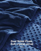 Weighted Blanket for Adults Twin Size 15 lbs, Soft Cooling Minky Dot Heavy Breathable Blanket for All-Season, Washable Weighted Throw with Glass Beads, 48 x 72 Inches, Navy Blue
