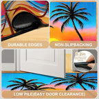 Coconut Palm Sunset Area Rug 2x3 ft Entry Rug Washable Boho Rugs Non Slip Low Pile Floral Door Mat Small Carpet for Bedroom, Bedside, Kids Room, Office, Dining Room