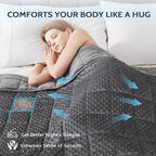 L'AGRATY Weighted Blanket for Adult - 60"x80" 17lbs Minky Dots Heavy Blanket with Glass Beads Soft Breathable for All-Season Summer Fall Winter Thick Comfort for Sleeping
