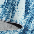 Runner Rug 2x6 Washable Rug Runners for Hallways Kitchen Non-Slip Rugs Abstract Print Soft Faux Wool Carpet Runner for Entryway Indoor, Bedroom Bedside, Laundry, Dorm, Home Decor (Blue)