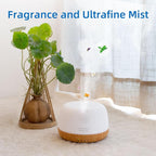 ASAKUKI Essential Oil Diffuser, 300ml Ultrasonic Aromatherapy Oil Humidifier with 7 Colors LED Lights, 2 Mist Mode for Home (Wood Grain)