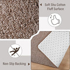 Keeko Living Room Rugs 6x9, Soft Modern Large Area Rug for Bedroom Washable Memory Foam Indoor Big Carpet Low Pile Minimalist Non Slip Rug for Classroom Dorm Kids Room Home Decor Brown and White