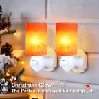 pursalt Himalayan Salt Lamp Plug in Night Light 2 Pack, 360 Degree Adjustable Wall Plug & Extra 4 Replacement Bulbs Bathroom Bedroom Night Light, Pink Crystal Rock Salt Hand Crafted Cylinder Size