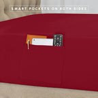 Elegant Comfort 8-Piece Pinch Pleated Comforter Set - All Season Complete Bed in a Bag, Includes 4pc Smart Sheet Set, Bed Skirt, Comforter, Matching Pillowcases and Shams, Twin/Twin XL, Wine Red