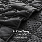 Wemore Minky Dot Weighted Blanket for Adults King Size 15 lbs, Soft Cozy Heavy Blanket for Bed and Couch, Breathable Blanket for All-Season with Glass Beads, Black 80 x 87 inches