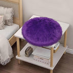 Faux Sheepskin Round Fluffy Rug Small 2ft Furry Purple Fur Circle Rugs for Bedroom Living Room Dorm Room Floor Decor Chair Seat Covers Soft Plush Throw Rugs Circular Washable