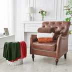 Douceur Christmas Green Throw Blanket for Bed, Soft Cozy Lightweight Stripe Pattern Knitted Throw Blanket for Sofa, Living Room Gift, 50"X60"