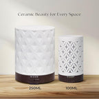 Earnest Living Essential Oil Diffuser for Large Room White Ceramic 250ml Aromatherapy Diffuser with 4 Timers 7 Night Lights and Auto Off Function for Home Gift