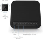 Pure Enrichment Wave Premium Sleep Sound Machine with USB Charger - Seamless Looping with 6 Soothing All-Natural Sounds, & Auto-Off Timer - Easily Portable for Travel (Black) Patented Design