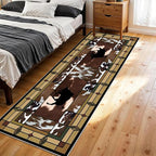 Cowprint Western Runner Rug,3x12ft,Bohemian Moroccan Geometric Runner Rug,Rustic Cabin Decor Southwest Rugs,Soft Non-Slip Long Hallway Rugs, for Bedroom Kitchen Laundry Entryway Floor Mat