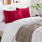 Satin Pillowcases with Zipper （20x36）,King Size Pillowcases Set of 2,Wine Red Silk Pillowcase for Hair and Skin
