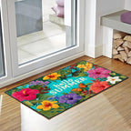 Hello Summer Area Rug 2x3 ft Entry Rug Washable Boho Rugs Non Slip Low Pile Floral Door Mat Small Carpet for Bedroom, Bedside, Kids Room, Office, Dining Room
