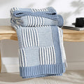 Amélie Home Knit Throw Blanket, Soft Chenille Cozy Breathable Pineapple Chunky Decorative Blanket for Couch, Bed & Sofa, French-Inspired Lightweight Warm Gift for Women, Washed Blue, 60"x80"
